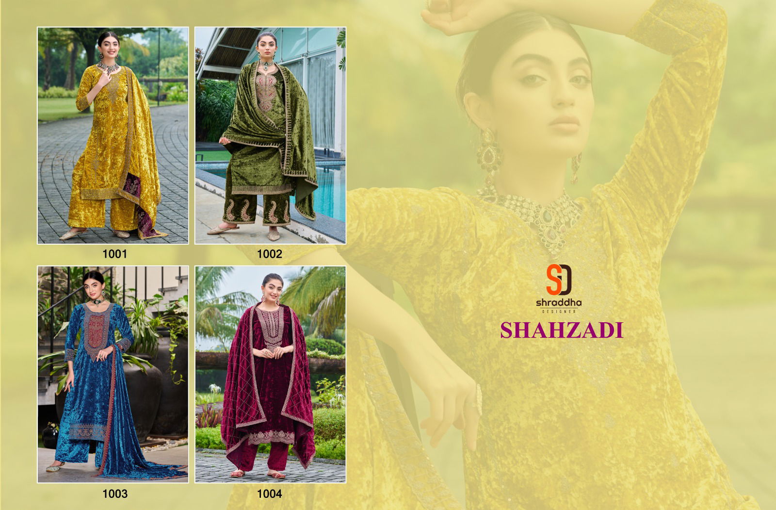 Shahzadi By Shraddha Designer Winter Wear Velvet Salwar Suits Wholesale Online
